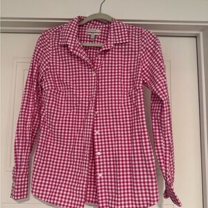 J. Crew Pink Gingham Shirt